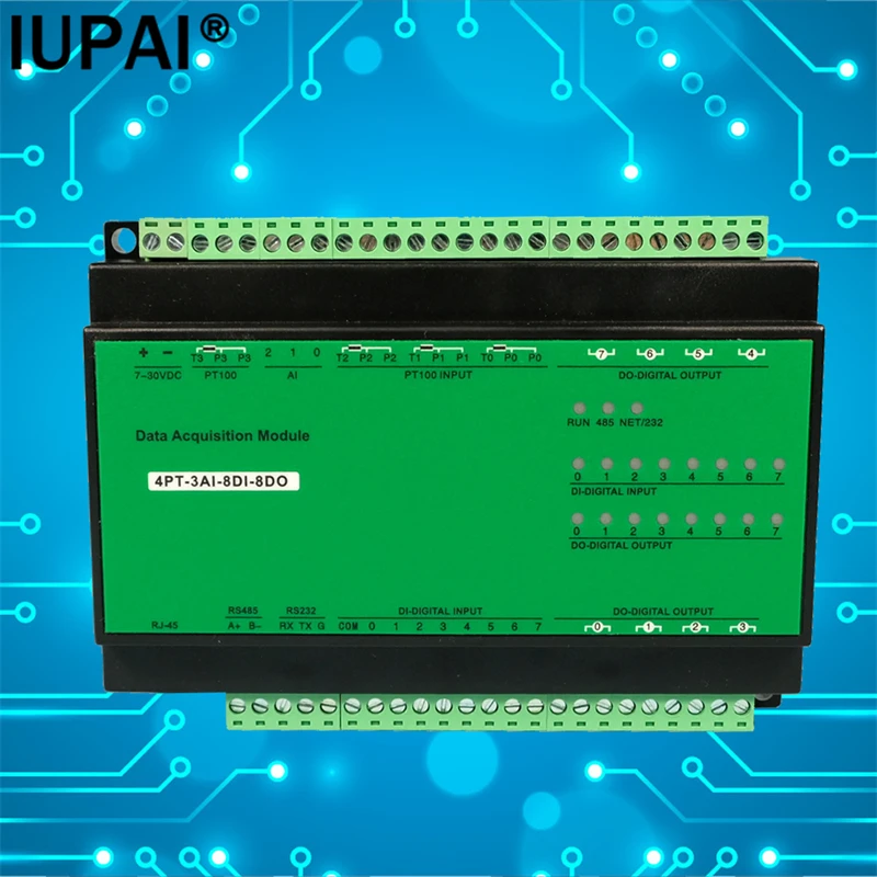 

4PT-3AI-8DI-8DO Ethernet Module 4PT100 Temperature 3AI Analog 8DI Digital Input 8DO Output Industrial Industrial Controller