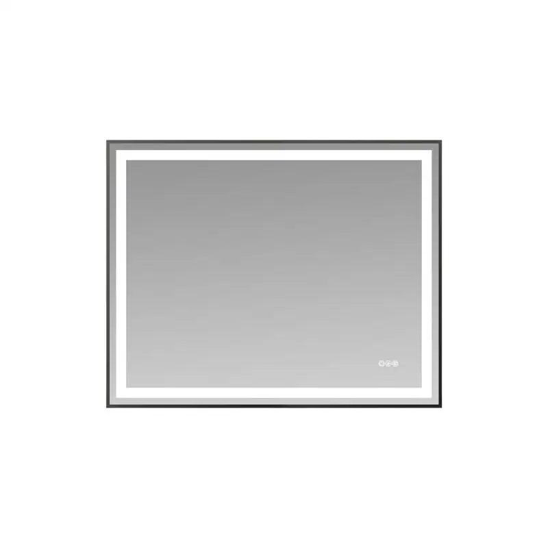 

Черное экологически чистое серебряное зеркало 40x32 с двумя светодиодными полосами для переднего и заднего освещения, не доставка на выходные