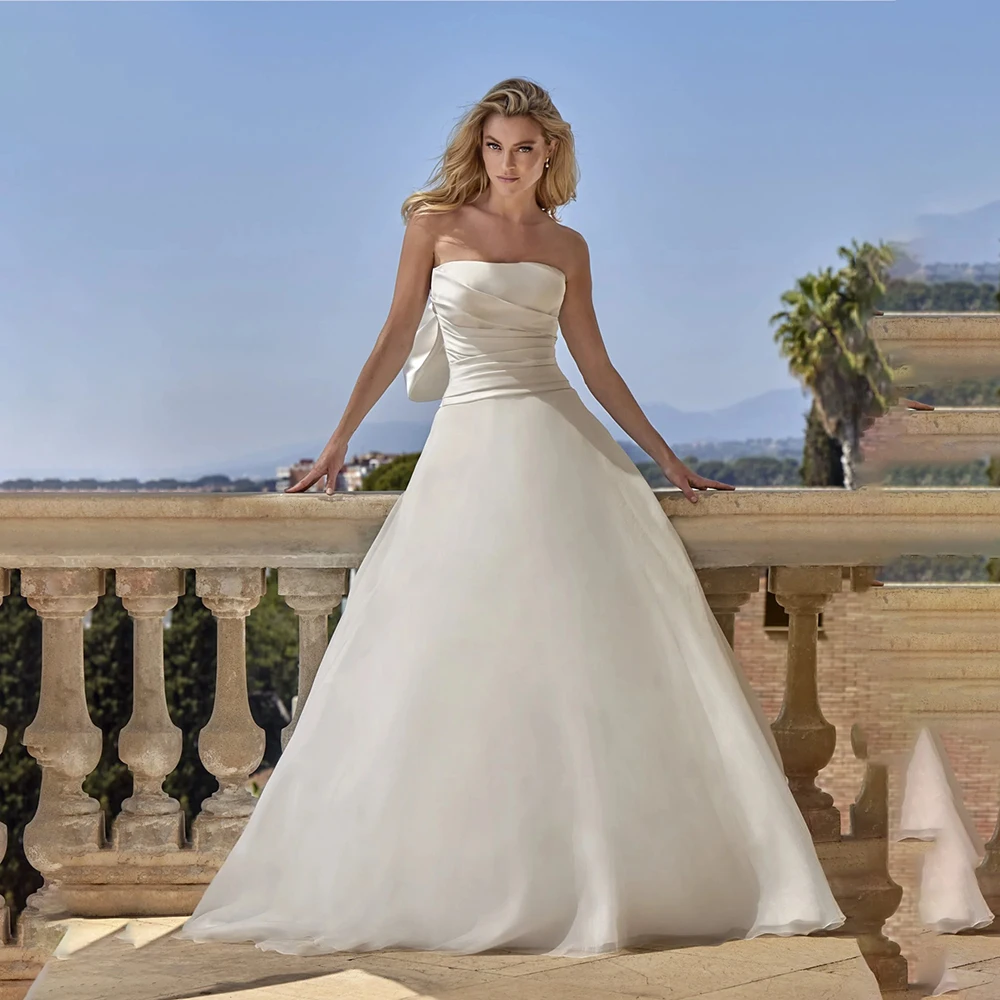 Wedding Dress 2026 New Bridal Dress Sweet Strapless Pleated  A-line Tulle Bride Gowns Elegant Formal Bridal Gown Wedding Party