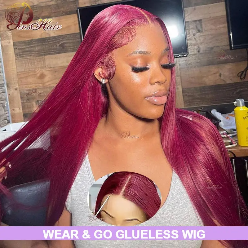 

Wear and Go Glueless Wig Human Hair Pre Plucked Pre Cut 13x4 Straight Lace Closure Wig Transparent Lace Front Ready to Wear Wig