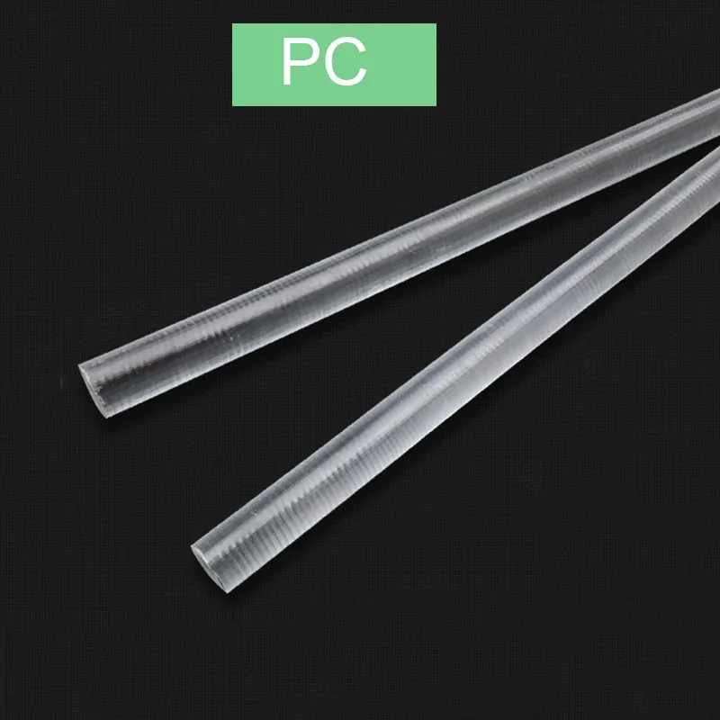 1m(will cut to 2pcs) Highly transparent PC rods thermostability High hardness Polycarbonate stick dia.15mm~50mm