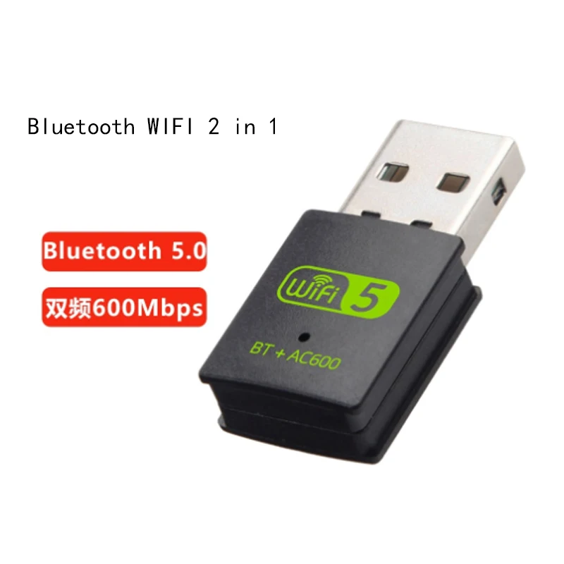 Tarjeta de red inalámbrica de doble banda, receptor de ordenador de alta velocidad 5G, Usb, Bluetooth 5,0, Wifi, 2 en 1, 600M