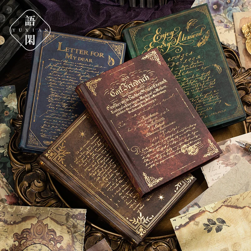 

Изысканные блокноты в европейском стиле в стиле ретро, литературные простые креативные темно-красные справочники, 96 листов, скребковый материал, бумага, книги