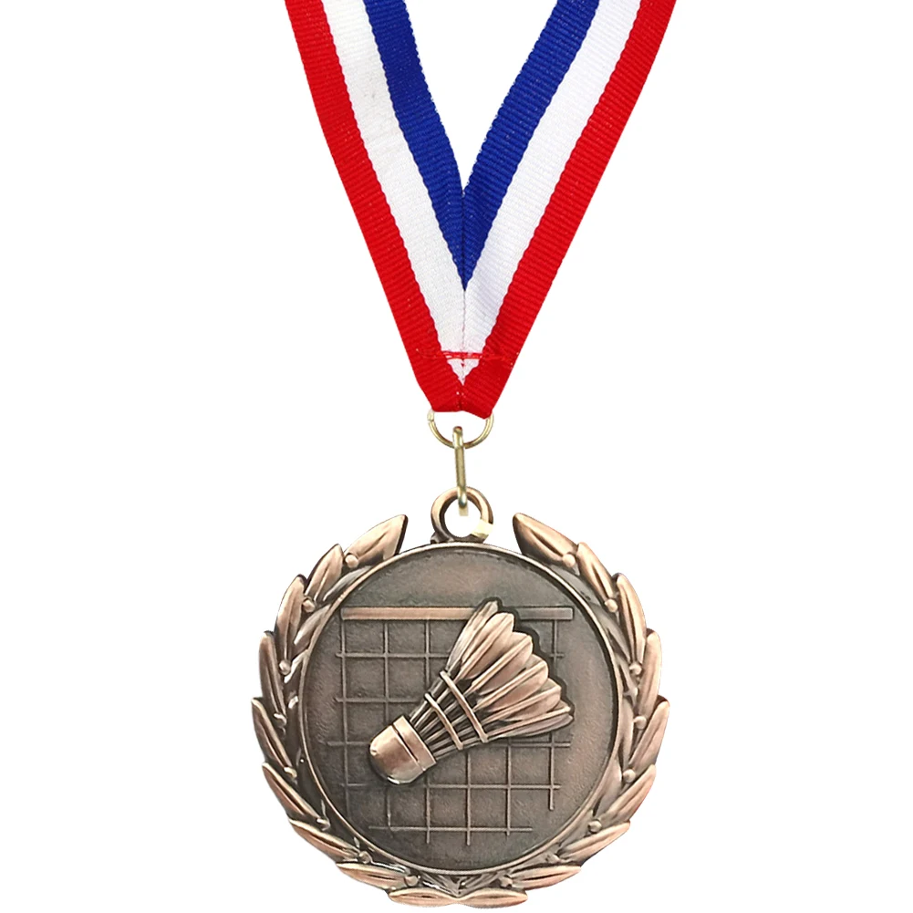 

Медаль для бадминтона 5 см, золотая/серебристая/бронзовая медаль с лентой на шею, металлические медали для победителей, медали для бадминтона для вечеринок