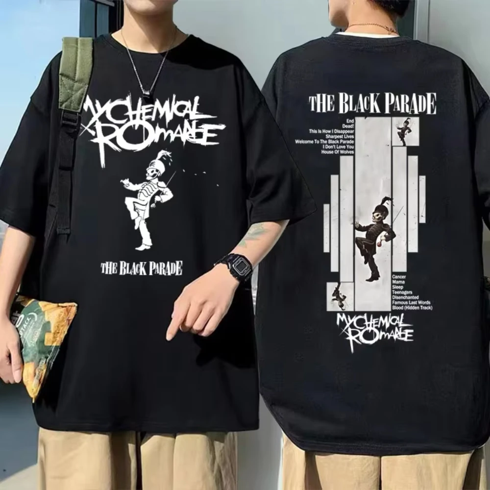 My Chemical Romance The Black Parade Album Graphic T Shirts Men Women Punk Emo Rock T-shirts Male Vintage Oversized Short Sleeve