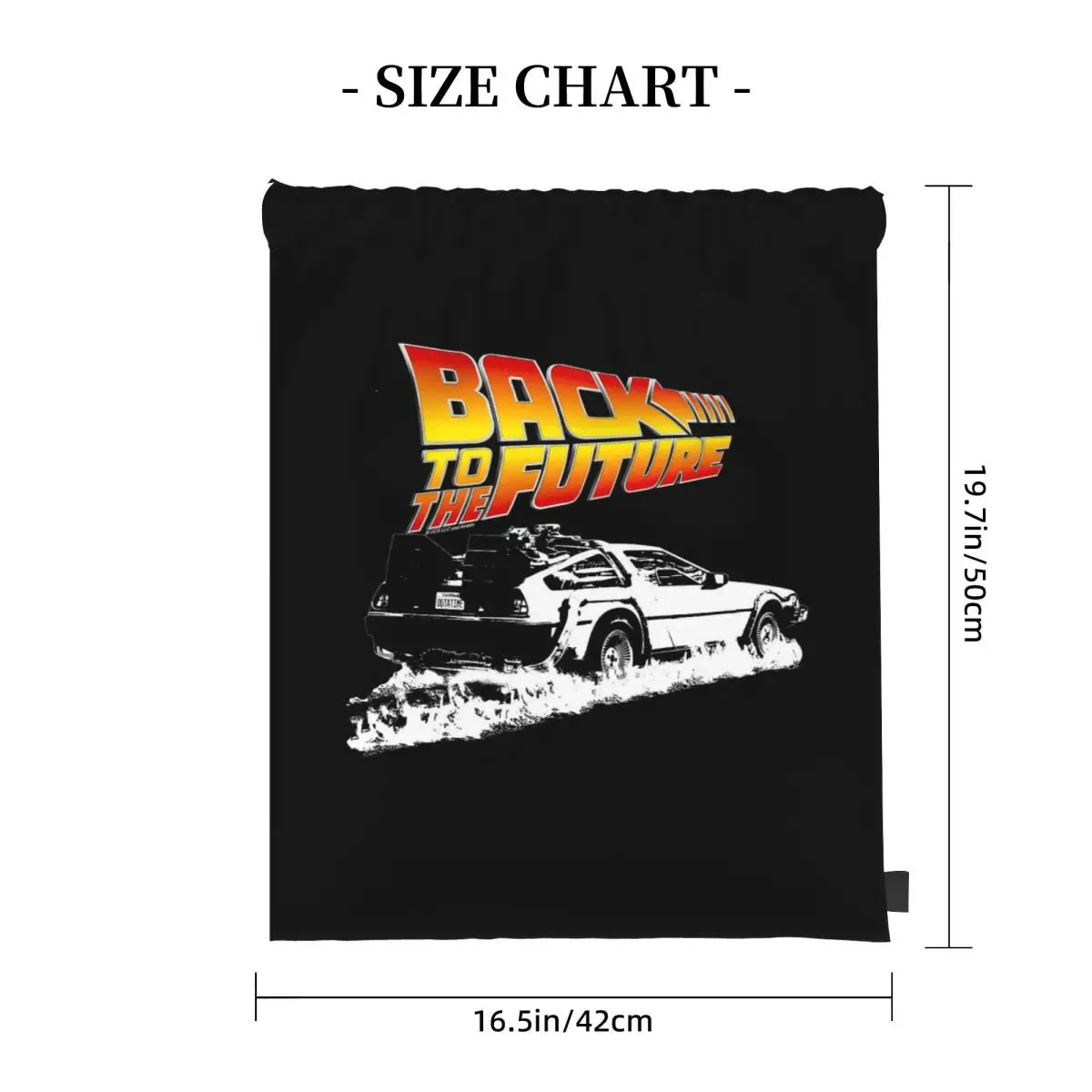 Retro Back To The Future Backpacks Portable Drawstring Bags Shoes Bag Book Bags for Travel Students view 3