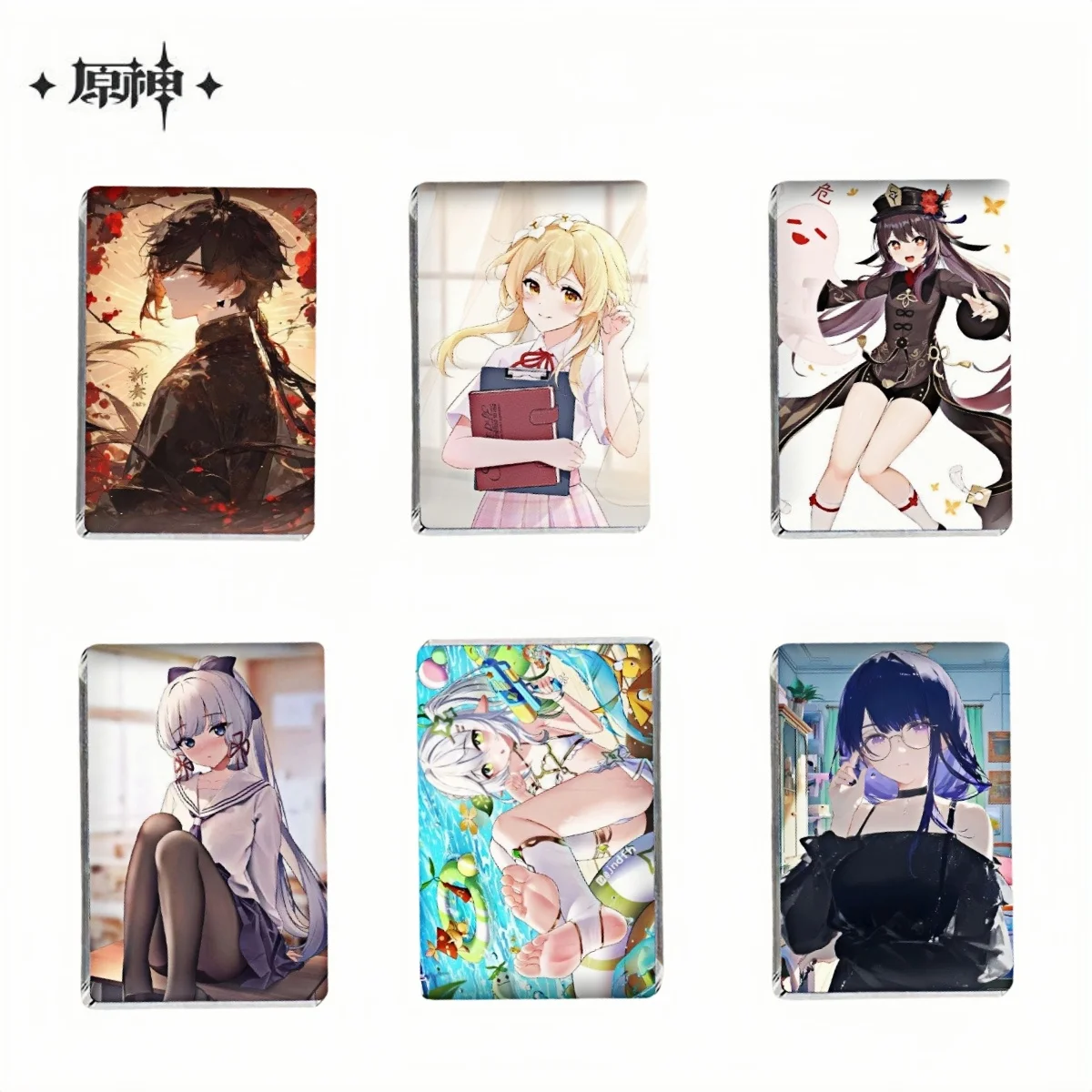 

miHoYo Genshin Impact Anime & Game Peripherals Bianren Renren Series 58mm Tinplate Badge Quicksand Ornament Set Holiday Gift