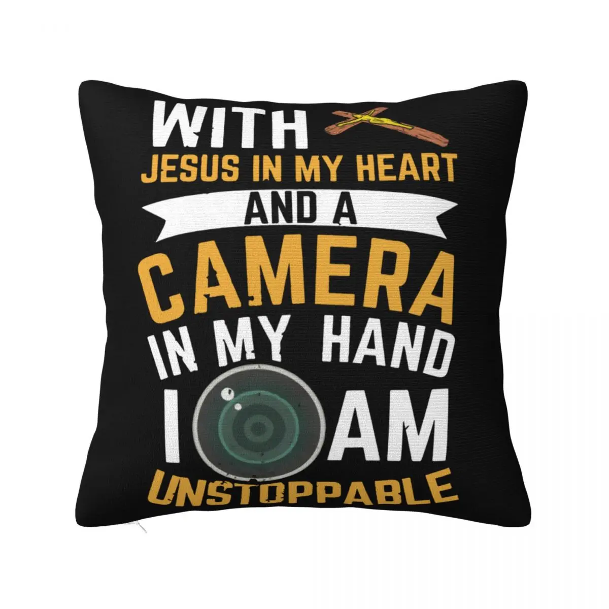 Camera Photographer Jesus Take Photo Gift Black U Unisex Adult Classic Funny Summer Pillow Case