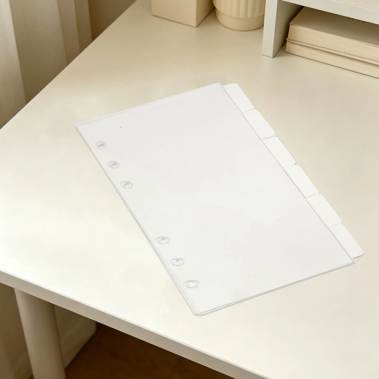 6Pcs Clear Acrylic Index Dividers A6 Planner Inserts Reusable 6 Hole Binder Separator Sheets Acrylic Planner Insert