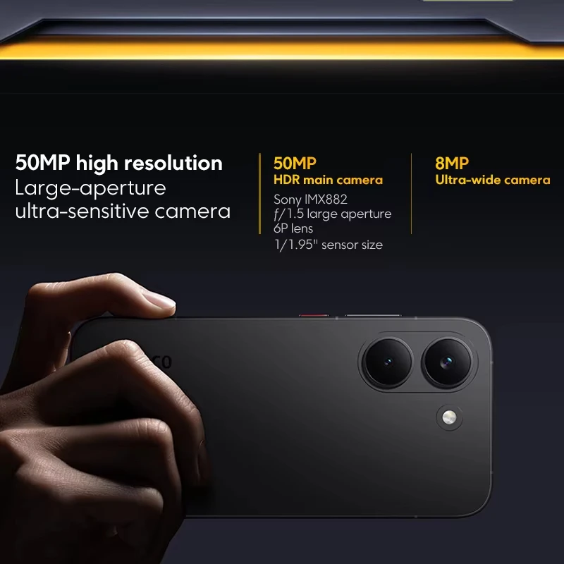 Image 6: Version globale du smartphone POCO X8 Pro, processeur Dimensity 8500-Ultra, batterie 6500 mAh, écran AMOLED 6,59 pouces 1,5K 120 Hz, 50 MP