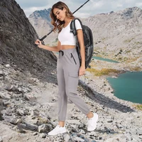 Hiking Pants for Women UPF 50+ Cargo Quick Dry Water Resistant Elastic Waist Zip Pockets, Travel Work Lightweight Running - Image 2