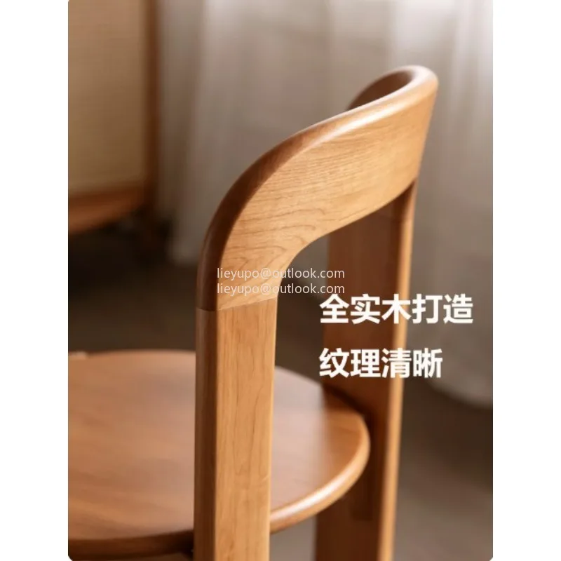 Mid-Century Solid Wood Chair Viral Rey Dining Stool French Bistro Vintage Cafe view 3