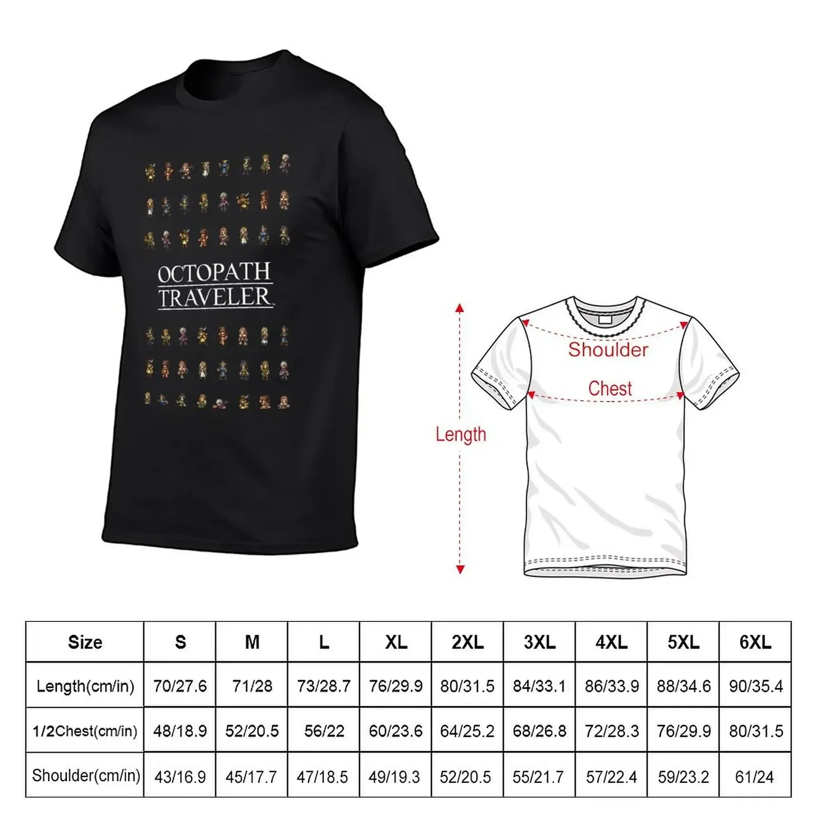 Octopath Traveler Sprites T-Shirt anime clothes graphic t shirt vintage graphics men tshirt