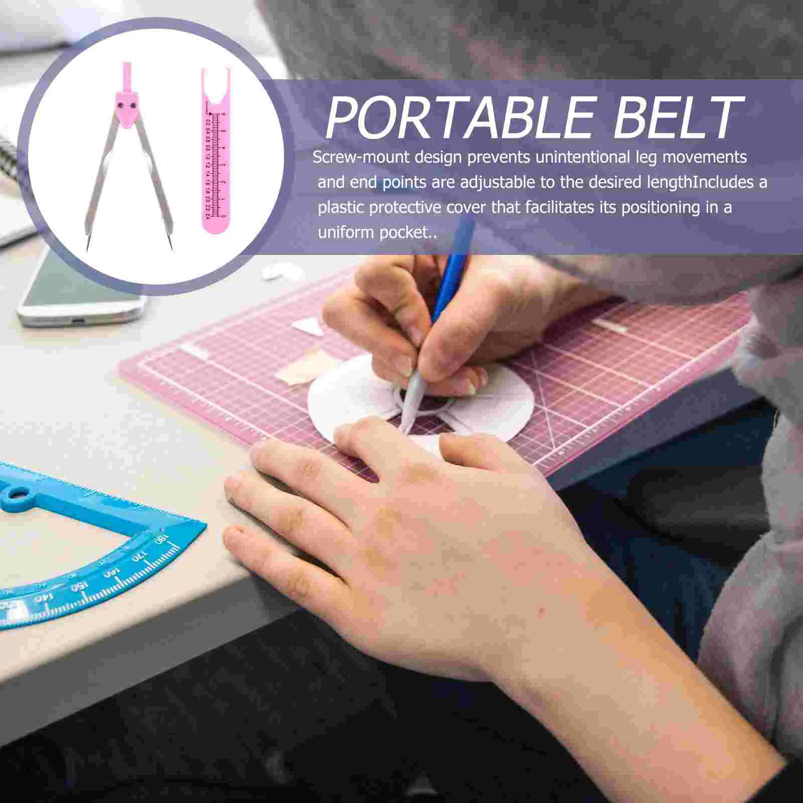 Belt Cover Compasses Paper Fastener Plastic Electrocardiograph Measuring Caliper