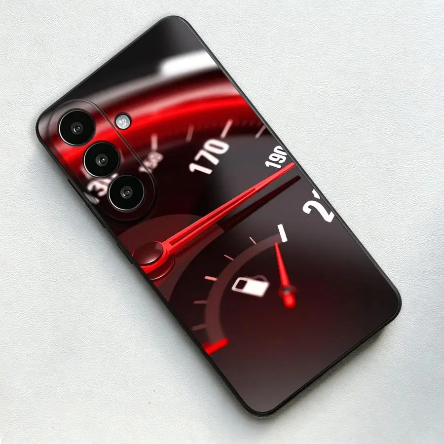 Funda Phone Cover Case for Samsung Galaxy S26 Ultra S23 S24 Note 20 8 9 10 S25 Plus S20 Ultra S21 FE S10 S9 Red Car Gauge view 6