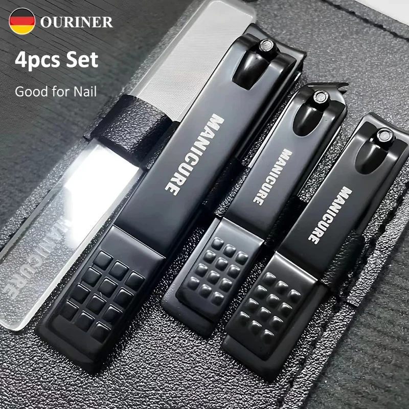 ชุดกรรไกรตัดเล็บ 4 ชิ้นชุดแต่งเล็บพร้อมไฟล์สําหรับใช้ในบ้านสแตนเลสกรรไกรตัดเล็บเครื่องมือกรรไกรตัดเล็บสําหรับนิ้วมือ