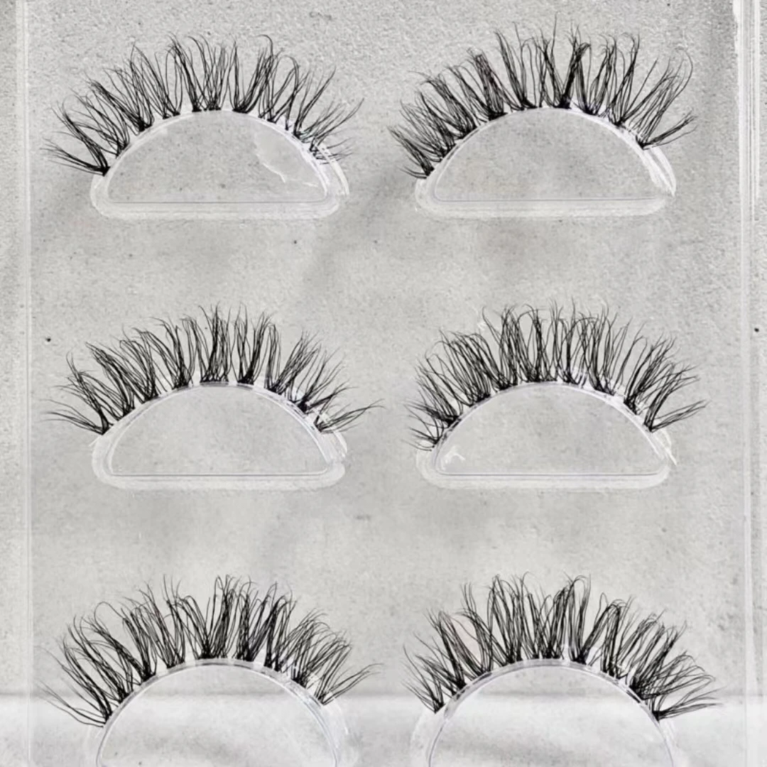 NEW Transparent Terrier Natural False Eyelashes Soft Stem Simulation Eye Tail with Long Air Eyelashes 3 Pairs 6d Lashes