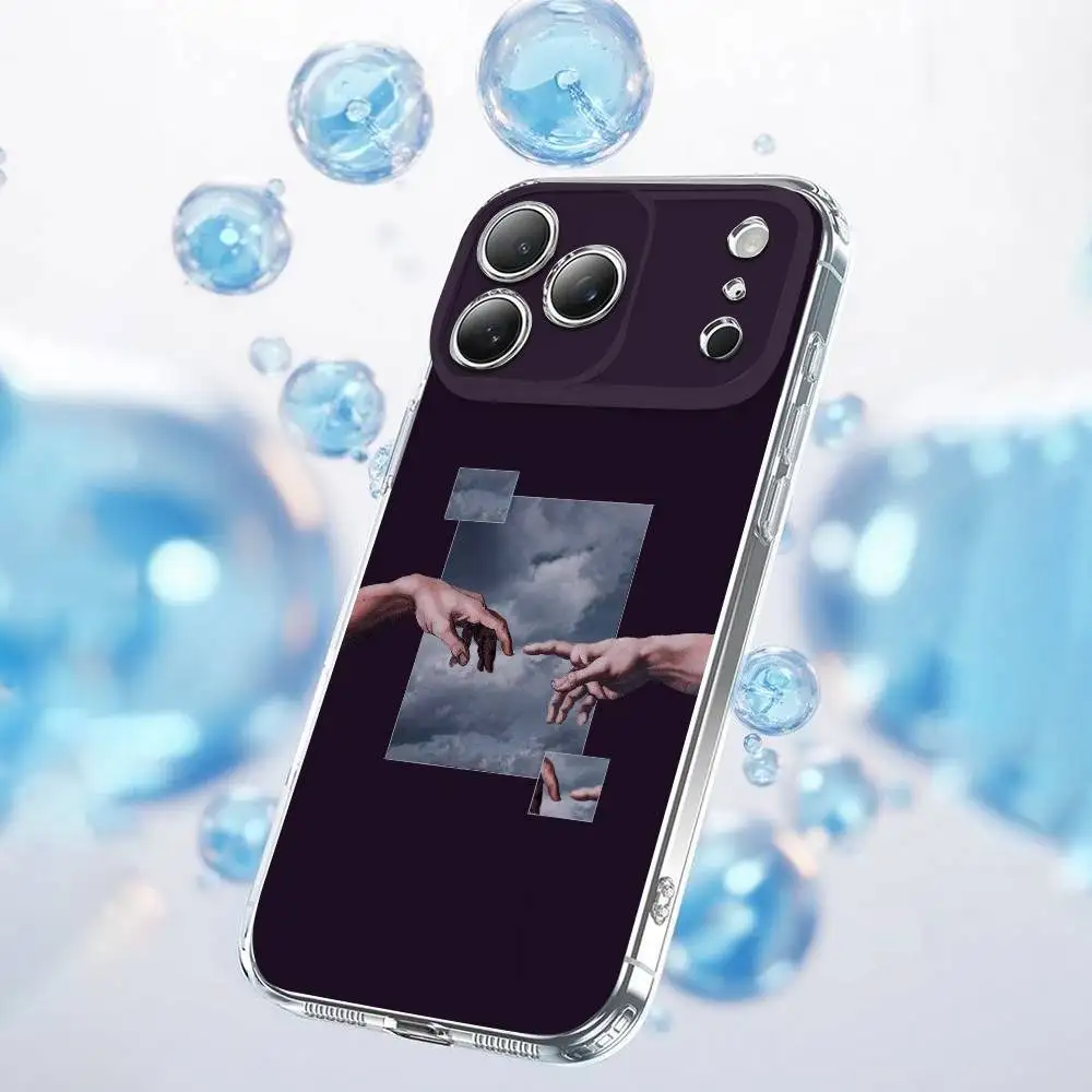The Creation of Adam Michelangelo Phone Case For iPhone 17,16,15,14,13,12,11,Plus,Pro,Max,Plus,E,Air,Mini Transparent Cover