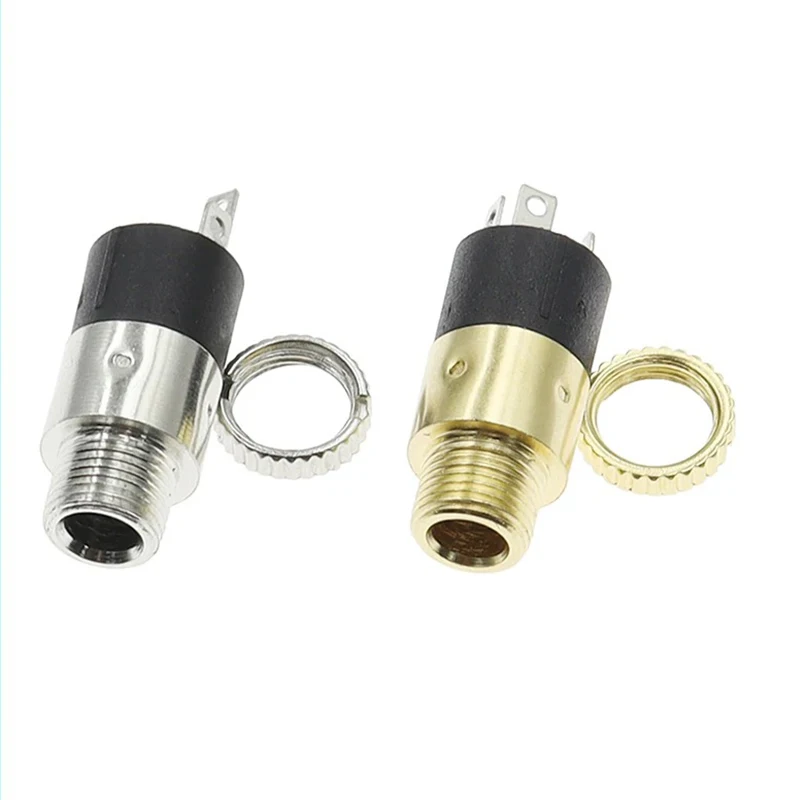 5PCS 3.5MM Cylindrical Socket PJ-392 Stereo Female Socket Jack With Screw 3.5 Audio Video Headphone Connector PJ392 GOLD PLATED