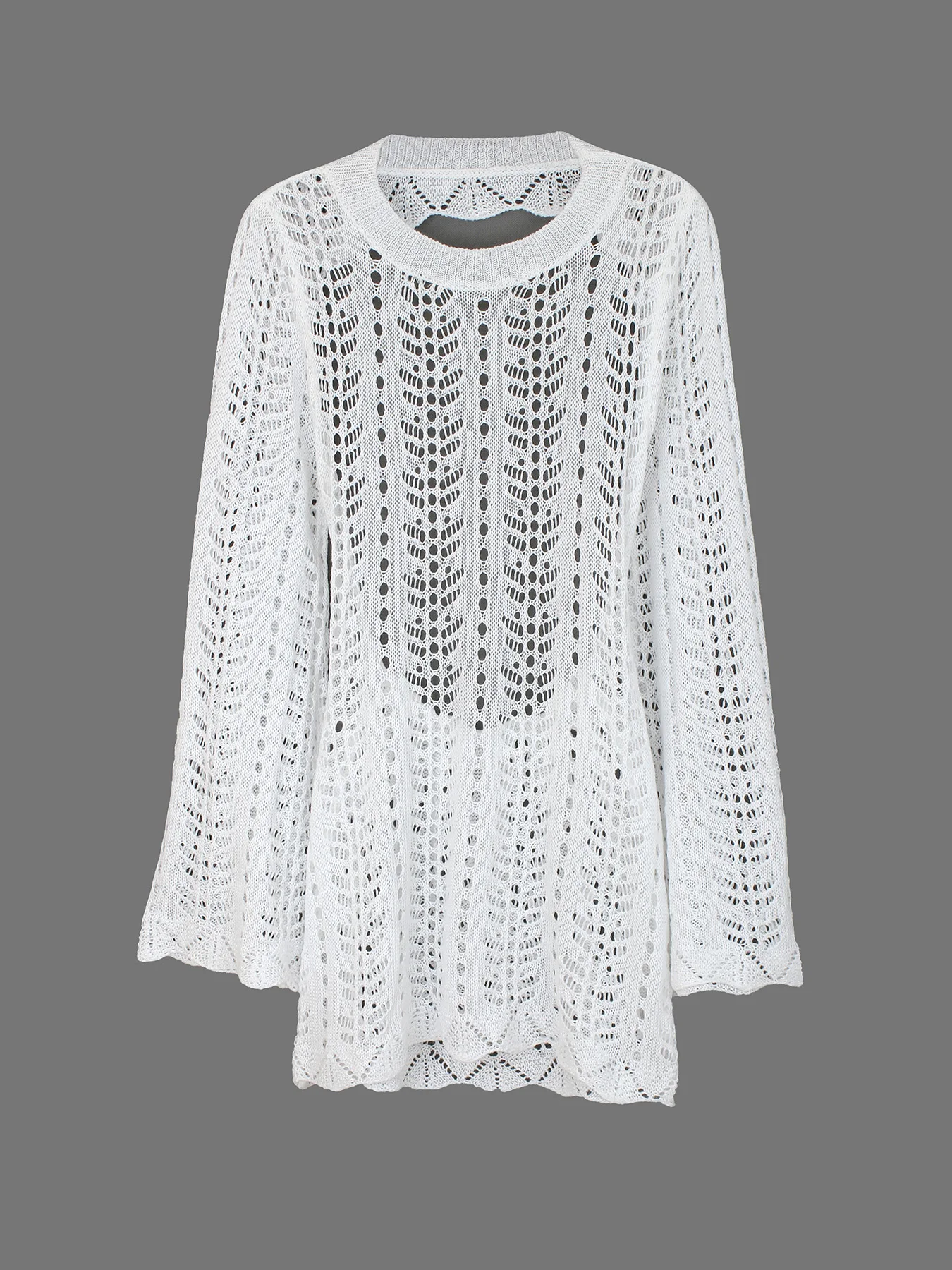 Round neck pullover dress with loose threads for beach vacation in spring and summer