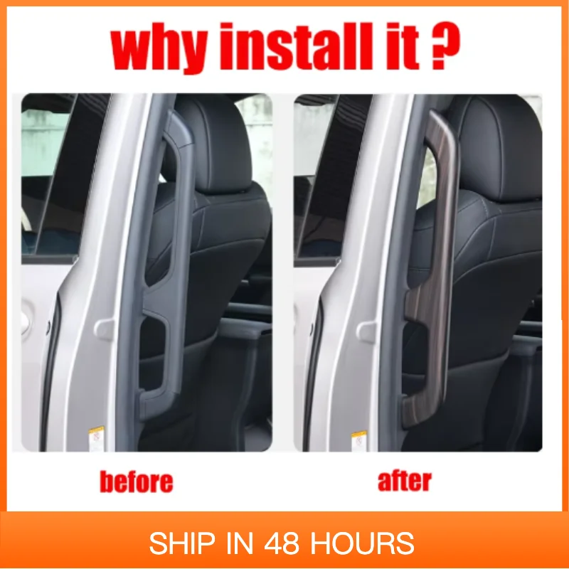 

Новинка для Toyota Sienna 2021-2024, внутренняя задняя дверь автомобиля, накладки на подлокотник, АБС-пластик, декоративные аксессуары, наклейки на рамку, 4 шт.