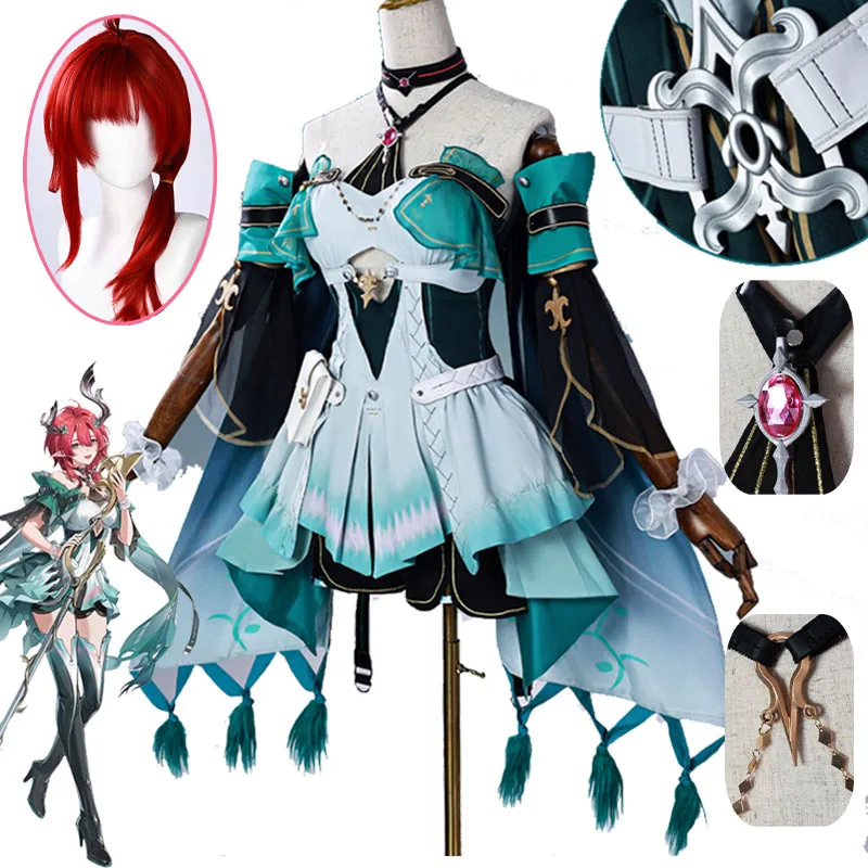 

Game Wuthering Wave Ciaccona Cosplay Costume Game Wuthering Wave Cosplay Dress Headwear Wig Girl Women Halloween Outfit