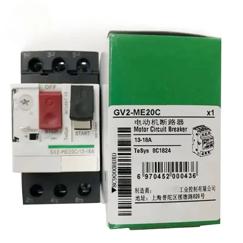 New Original Industrial Automation GV2-ME20C New Original Manual Motor Starter 13-18A Motor Protection MPCB GV2-ME20C