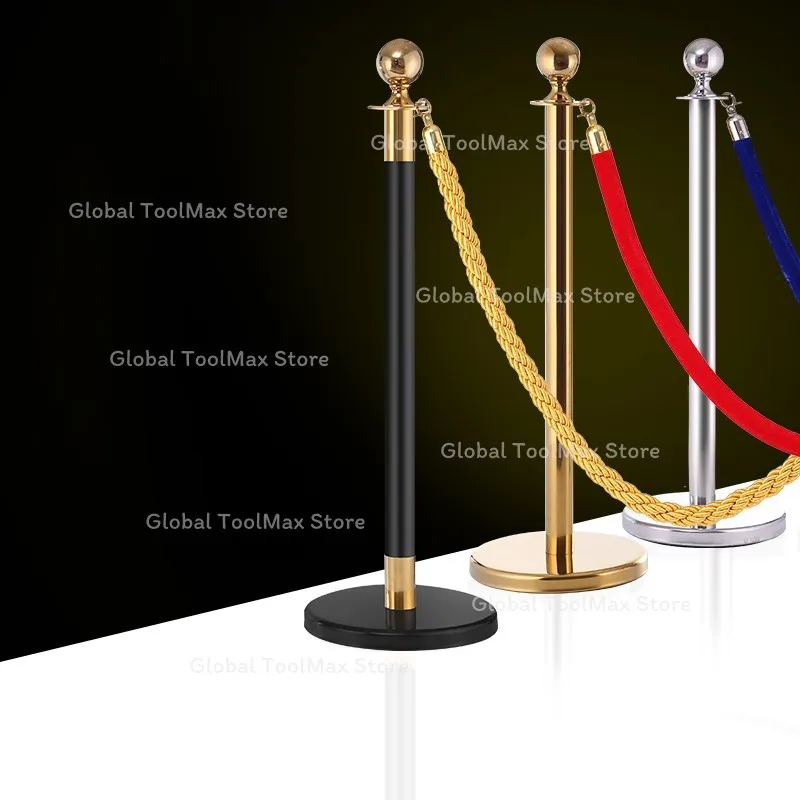 Stanchions 4/6/8Pcs Stainless Steel Post Fillable Base Red Velvet Rope Crowd Control Barrier Public Safety Supply