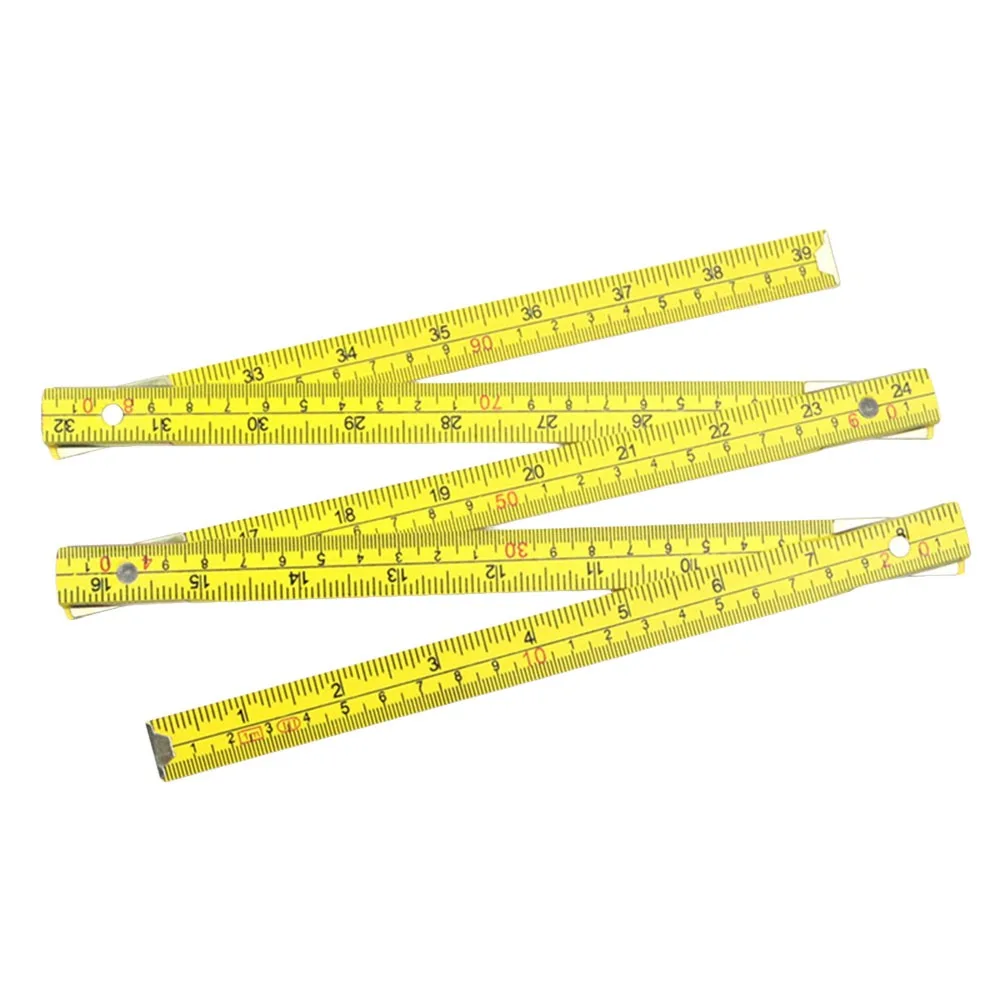 Compact Wooden Folding Ruler 1M 2M Measuring Rule Slider Extended Dual Sided Plastic Ruler Drawing Tools