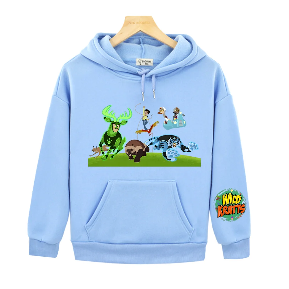

Детские толстовки с капюшоном в стиле аниме «Дикие краты», одежда с графическим принтом в виде лугов, осенние новые детские толстовки, модный пуловер для мальчиков и девочек