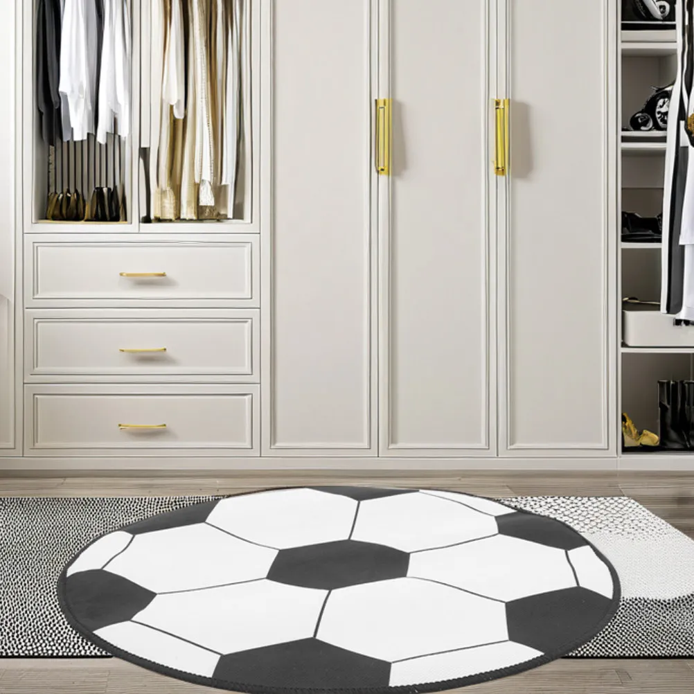 2Pcs Non Chair Mat For Gaming Room Chair Mat Round Soccer Basketball Design 60CM Carpet Hardwood