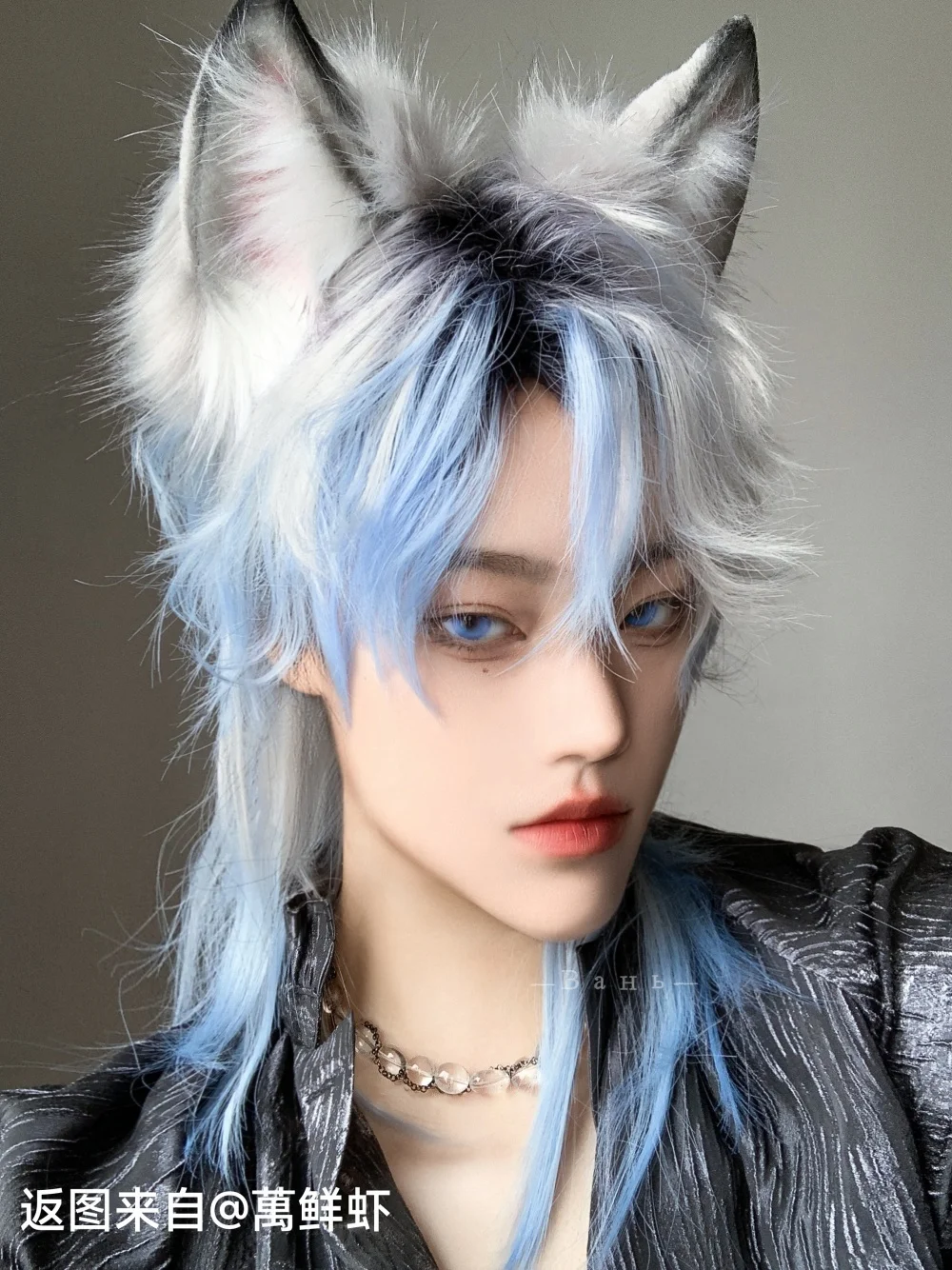 MMGG Handmade Work Beast Wolf Wolfves Ears Hairhoop Headband White Black Brown Headwear Cosplay CostumeAccessories Custom Made