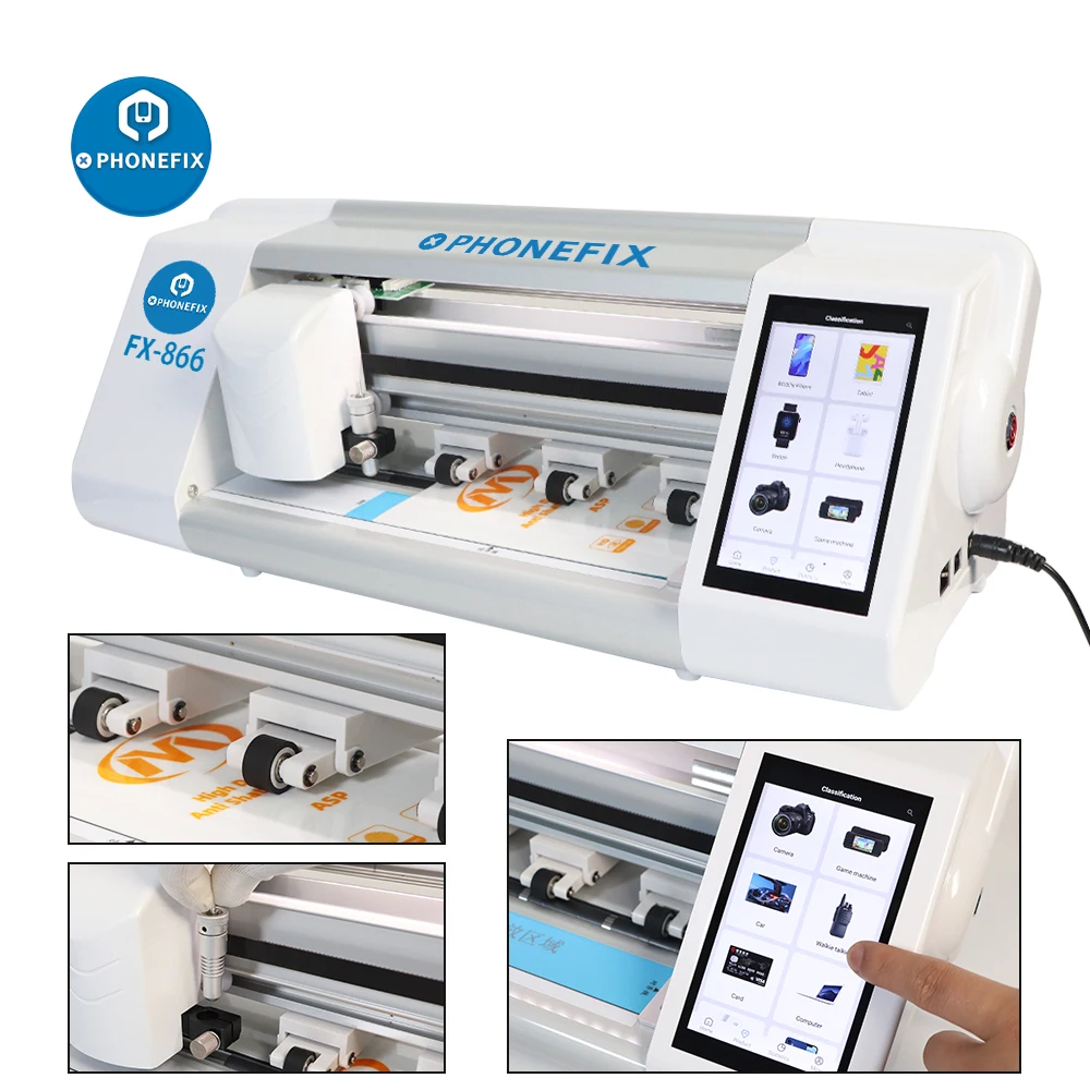 FX-866 Cerdas Pelindung Layar Hidrogel Film Mesin Pemotong untuk Smartphone Tablet Menonton Membran Hidrolik Pemotong Plotter