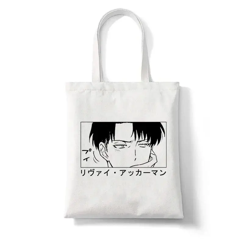 Anime Attack on Titan Shopping Bags Harajuku Eco Linen Tote Bag Students Bolsos Mujer Women Resuable Large-capacity Shopper Bag