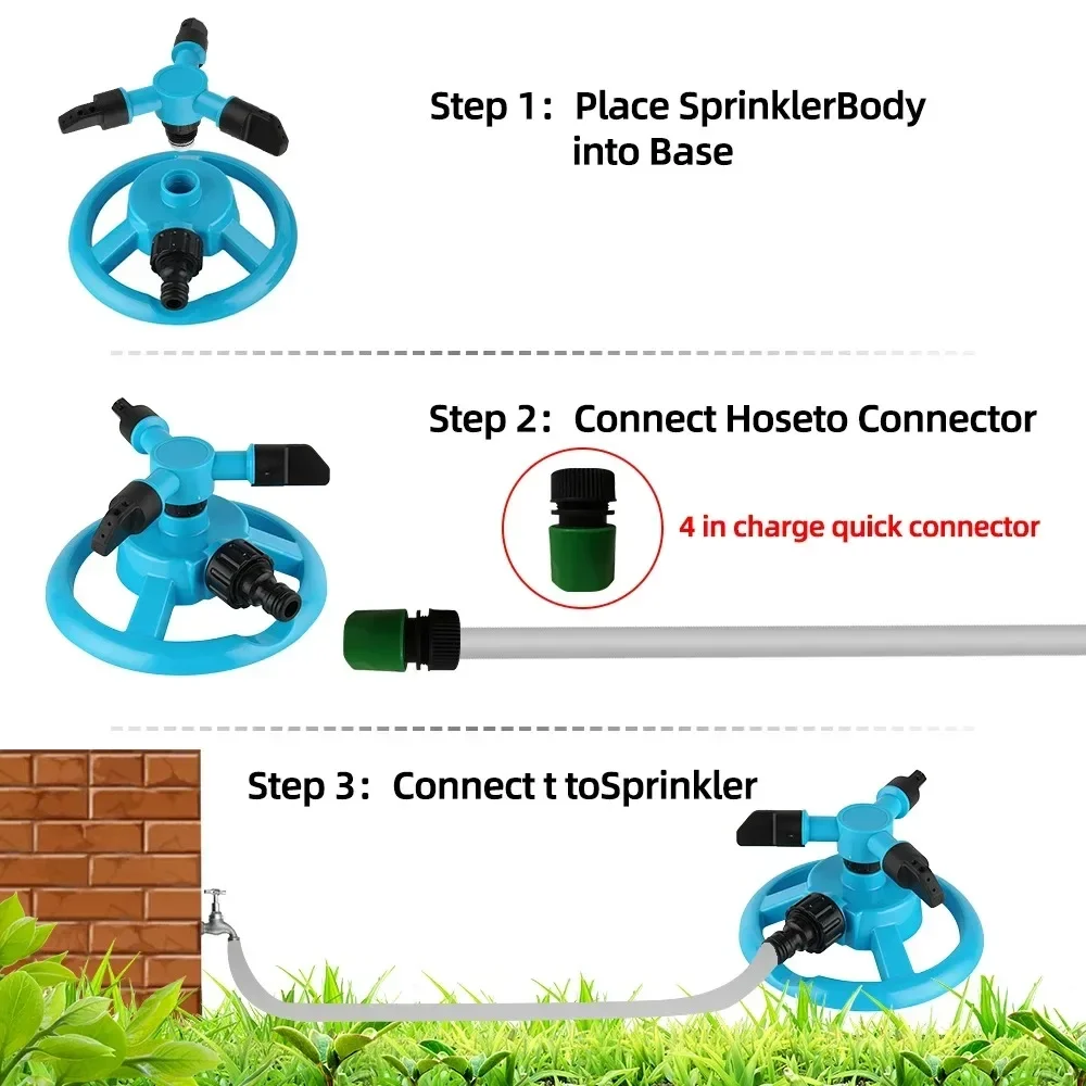 Buse d'Arrosage Rotative existent Résistante à 360 °, Spray d'Eau pour Jardin, Pelouse, Fournitures d'Irrigation