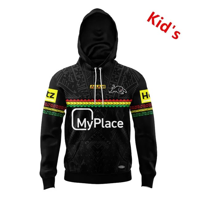 

2024 PENRITH PANTHERS. ALTERNATE YOUTH TRAINING RUGBY Hooded JERSEY TODDLER Kids size 16--26 ( Print name and number )