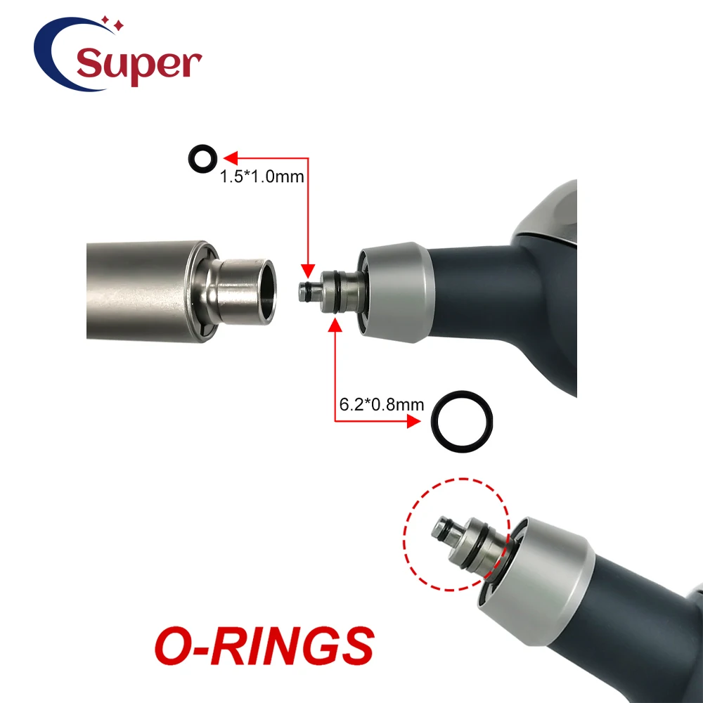 

10Pcs Dental Air Polisher O ring 1.5*1.0mm 6.2*0.8mm Use For Prophy mate Fit N*K NEO Air Prophy Dentistry Materials