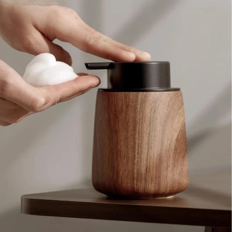 

Ореховое дерево, зерно, мыло для рук, пенящаяся бутылка, дозатор шампуня, бутылка из пены под давлением, кухонные аксессуары, украшение для ванной комнаты