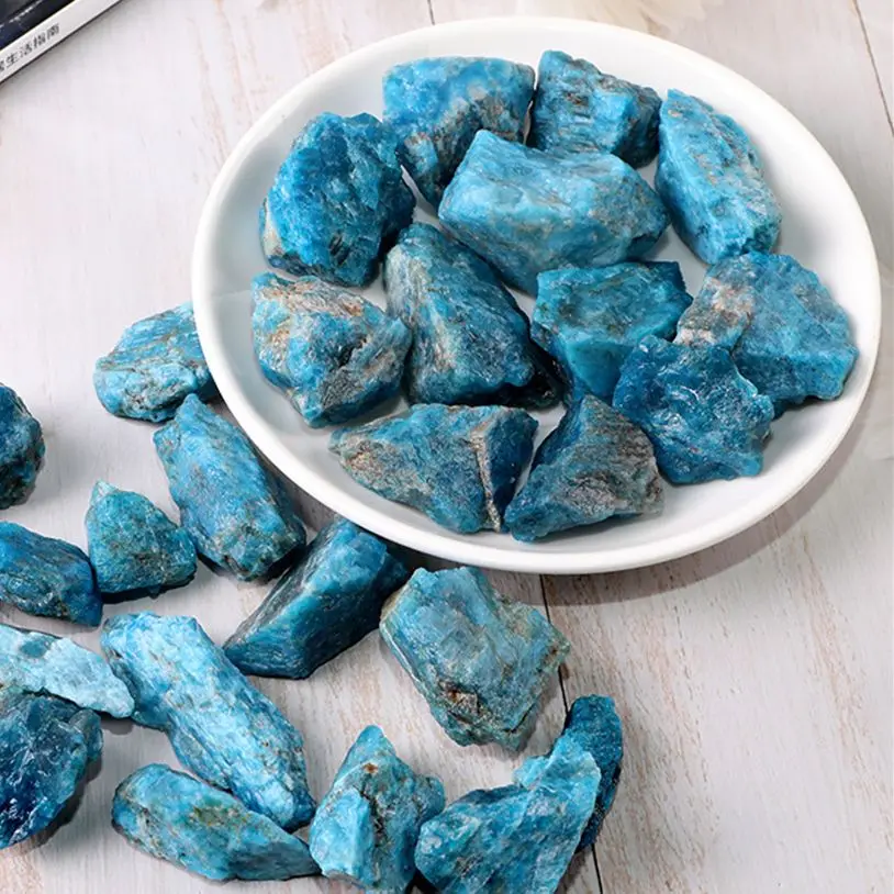 150g Natural Blue Apatite Crystal Stone Gravel Rough Healing Mineral Specimen Collection Room Decor