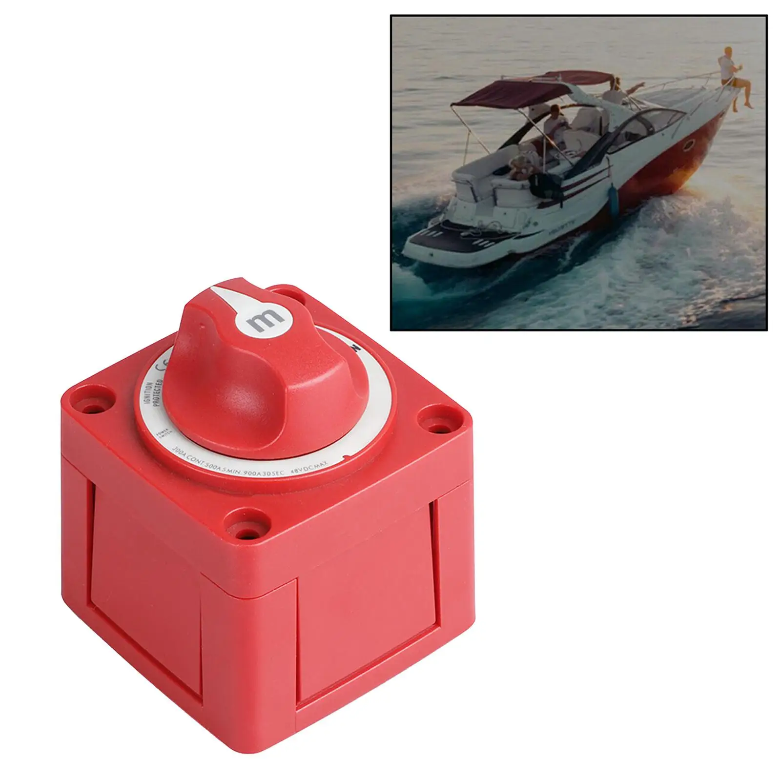 Miracle Shining 6006 Marine Batteria Interruttore M SERIE On/Off CON Manopola 300 Amp 4