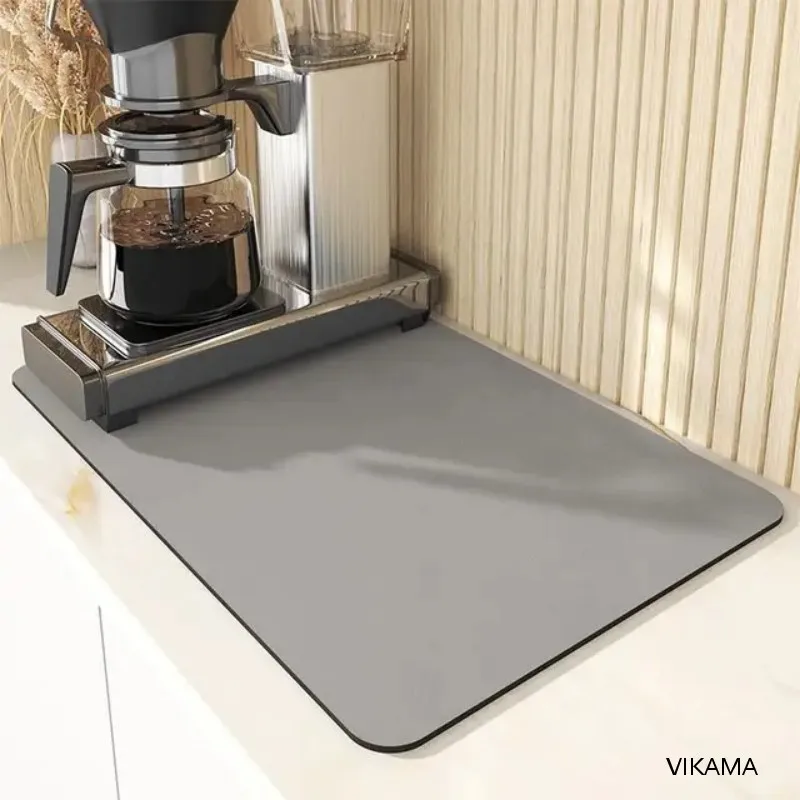 Simple solid color kitchen table mat coffee mat absorbent mat Kitchen bathroom laundry room diatom mud can be washed non-slip bo