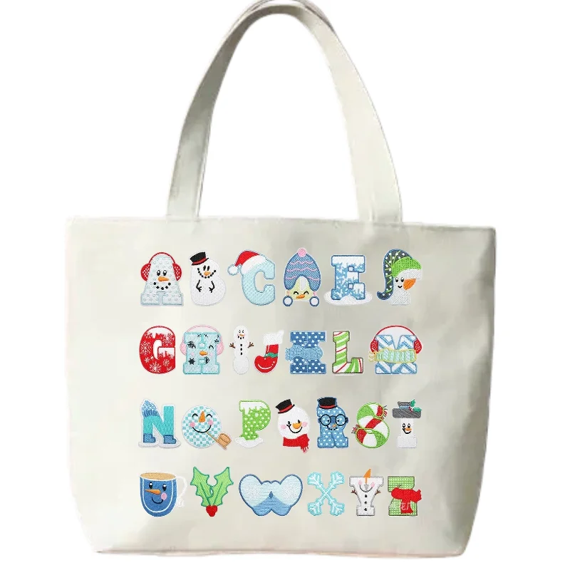Winter Theme Letter Embroidery Cloth Sticker Clothes Decoration Embroidery Label Snowman Patch Sticker Warm Gloves Embroidery