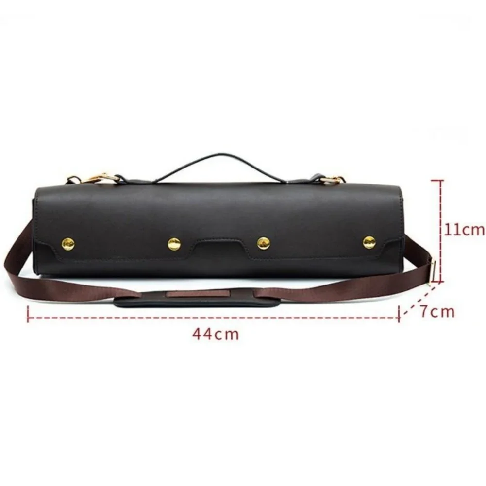 Portable Flute Case 16 17 Holes Flute Case Cover Waterproof PU Leather Flute Bag Wooden Box Lightweight Black Box Cover