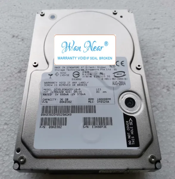

For IBM IC35L036UCDY10-0 36G 10K 80 pins SCSI hard drive 08K0382 07N8821 36GB