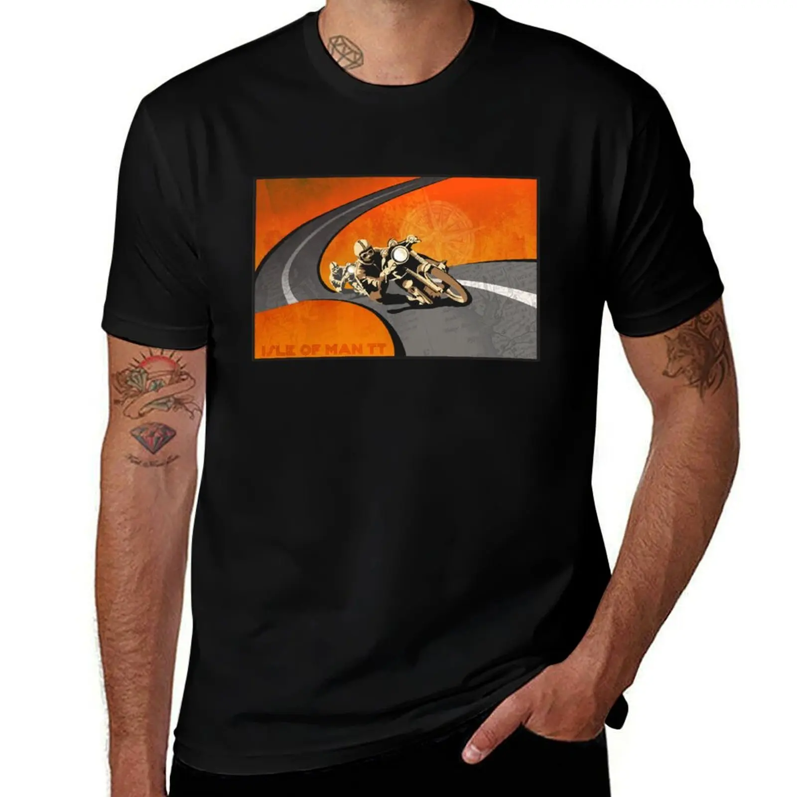 

Retro Motorcycle Isle of Man T-Shirt t shirt custom print anime t shirts for man t shirts for man cotton T-Shirt