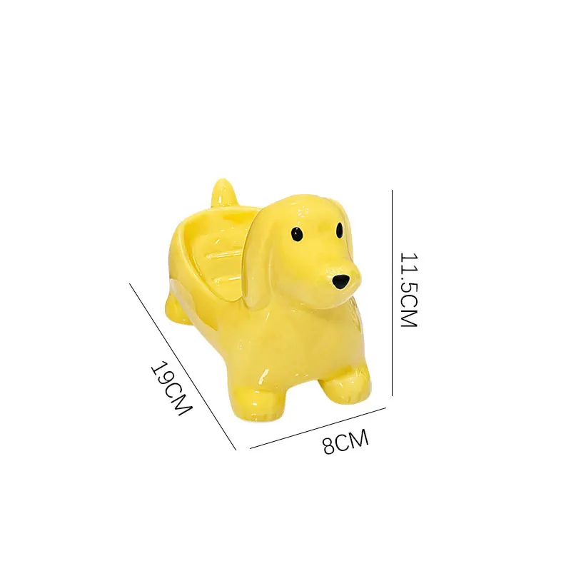 

cute soap dish ceramic household storage ornament soap dish holder Sausage dog soap box with no water accumulation