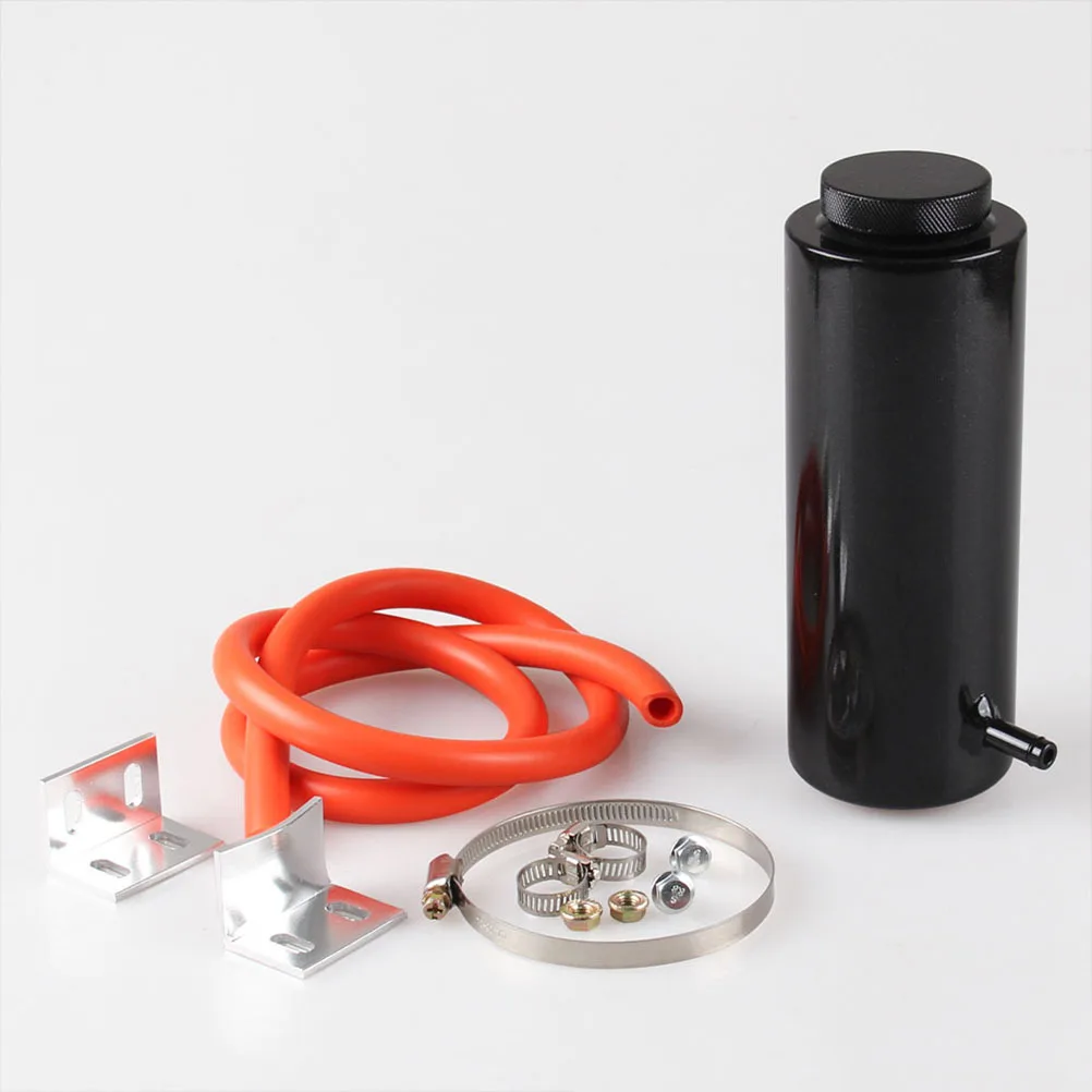 Tanque de desbordamiento de refrigerante, botella de depósito de radiador de aluminio de 800ml, tanque de expansión negro de alta resistencia y resistente al desgaste, ligero
