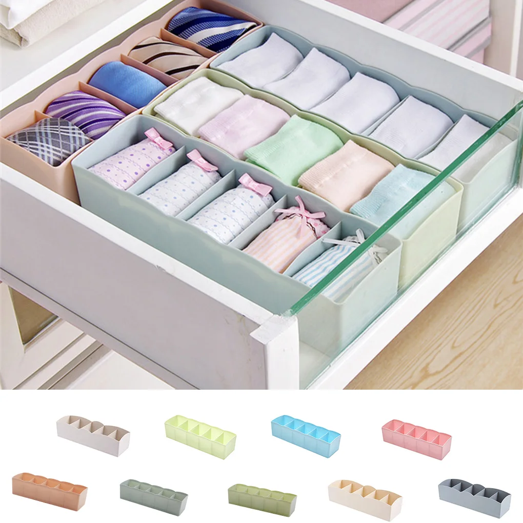 Plastic Organizer Tie Bra Socks Drawer Cosmetic Container Multipurpose Divider Storage Boxes