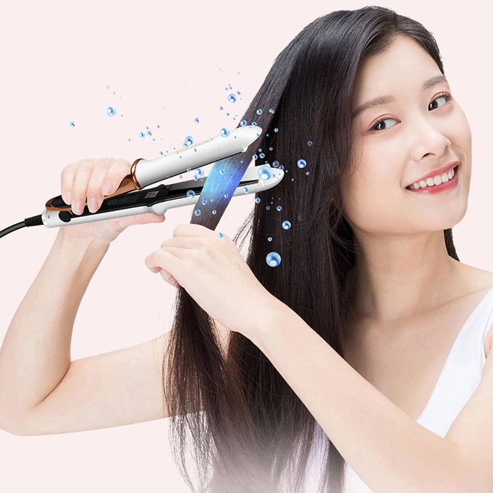 

2024 BEST 4 Gears Adjustable Flat Iron Hair Straightener Fast Warm-up Multi-functional Ceramic Curling Iron For Wet & Dry Hair