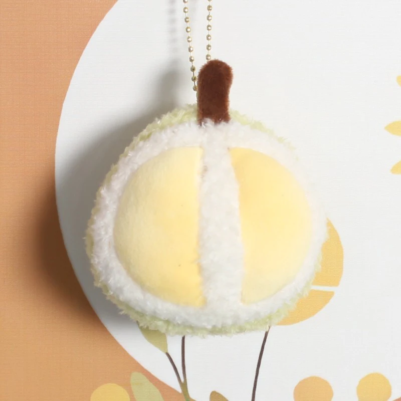 Durian-Porte-clés en peluche doux pour enfants, fruit en peluche, beurre, pendentif de sac, jouets pour enfants, décoration de sac à dos, cadeaux pour filles, mignon